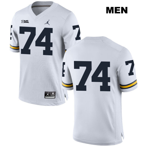 Men's NCAA Michigan Wolverines Ben Bredeson #74 No Name White Jordan Brand Authentic Stitched Football College Jersey JR25D28BV